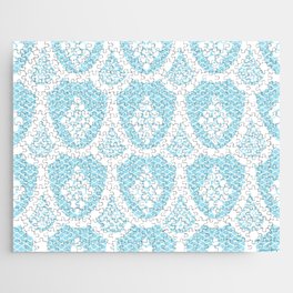 Palm Springs Poolside Retro Blue Lace Jigsaw Puzzle