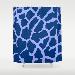 Blue Giraffe Print Shower Curtain