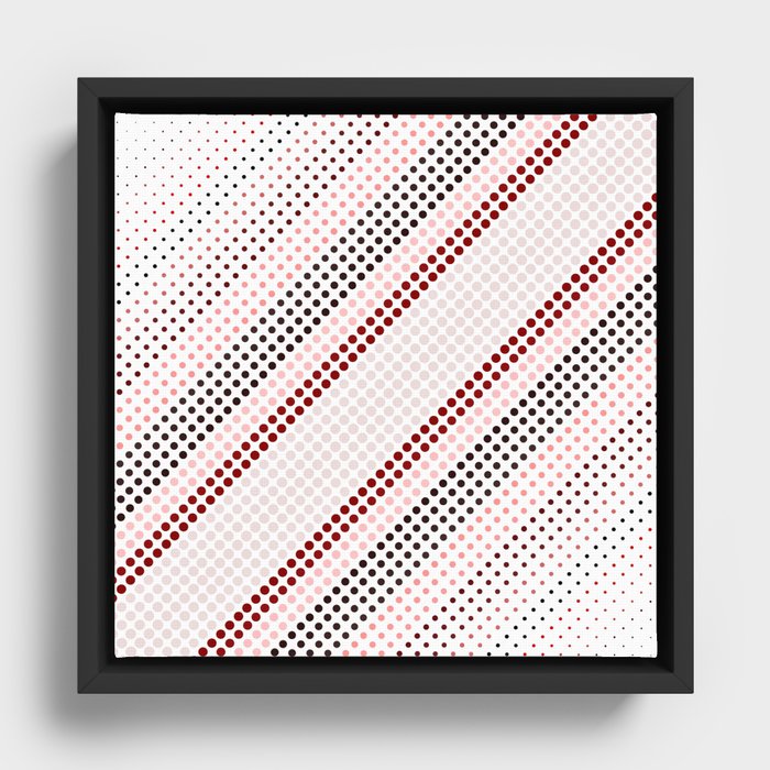 Dot halftone red pastel colors Framed Canvas