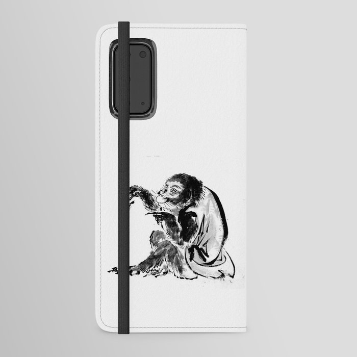 Hokusai, Monkey and bee Android Wallet Case