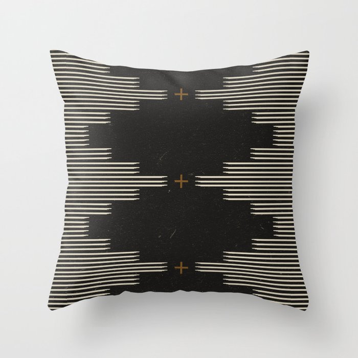 Southwestern Minimalist Black & White Throw Pillow