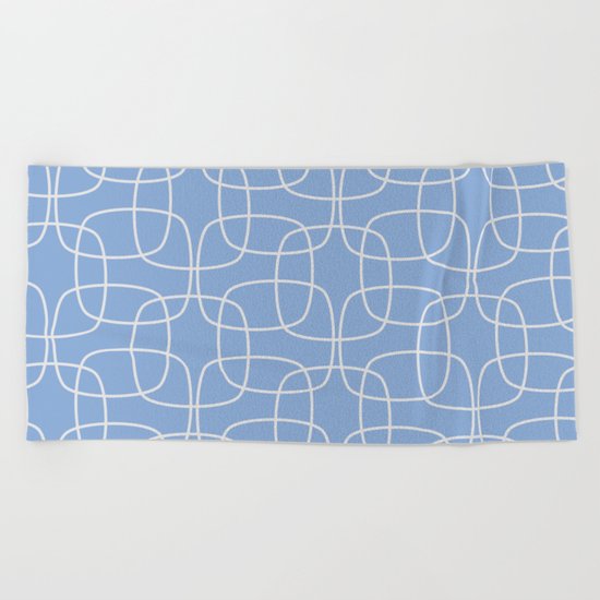 Square Pattern Serenity Beach Towel