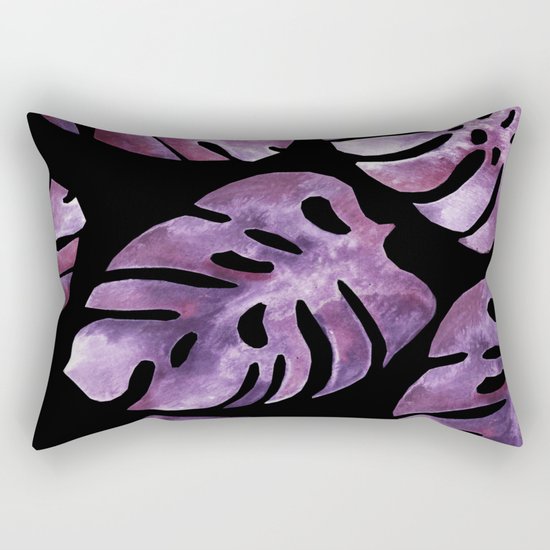 Monstera Purple Rectangular Pillow