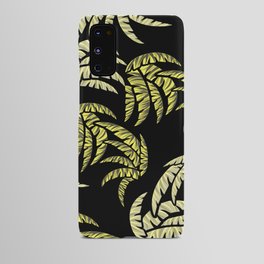 Hawaiian Golden Palm Leaves Paradise On Black  Android Case