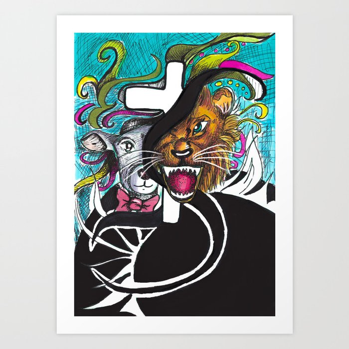 Lion and the lamb Art Print