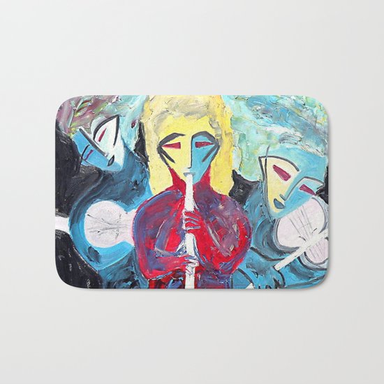 Three Blue Jazz Sisters Bath Mat