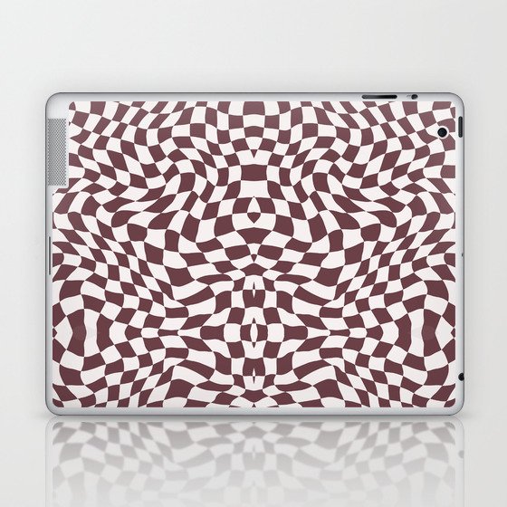 Brown and white checker symmetrical pattern Laptop & iPad Skin