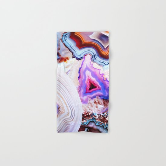 Agate, a vivid Metamorphic rock on Fire Hand & Bath Towel