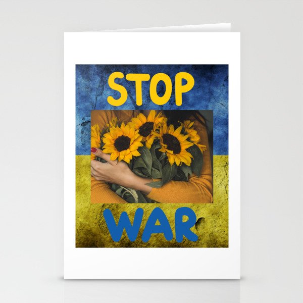 Stop War Sunflowers Hope Stationery Cards