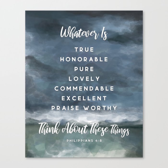 Philippians 4:8 Canvas Print