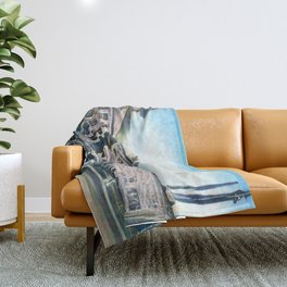 Old Town Harbor - Abstract Throw Blanket