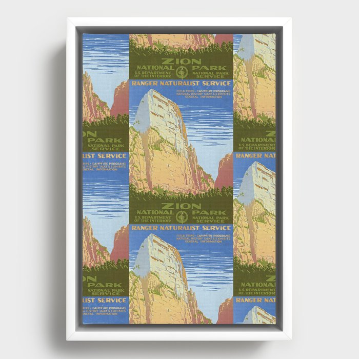 Vintage Zion National Park, Utah USA Framed Canvas