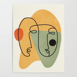 Abstract Faces 19 Poster