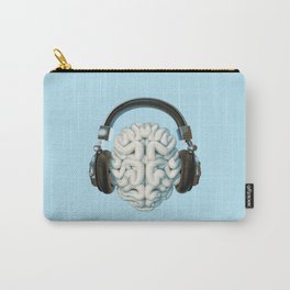 Mind Music Connection /3D render of human brain wearing headphones Carry-All Pouch