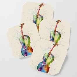 Cello Abstract Watercolor Coaster