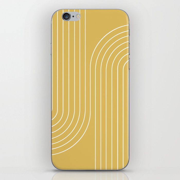 Minimal Line Curvature LXXIII Sunshine Yellow Mid Century Modern Arch Abstract iPhone Skin