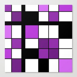 De Stijl Style Geometrical Art Purple Canvas Print