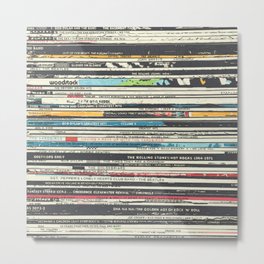 Vinyl Record Collection Metal Print | Vinyl, Retro, Pop, 60S, Albums, Nostalgic, Rock, Vhs, Eighties, Pattern 