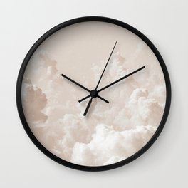Light Academia Aesthetic white clouds Wall Clock