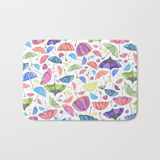 Umbrella Print. Bath Mat