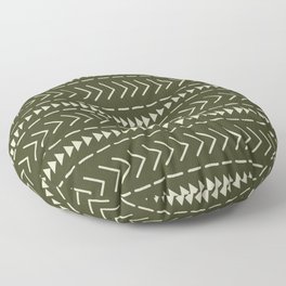 Mudcloth Forest Green Floor Pillow