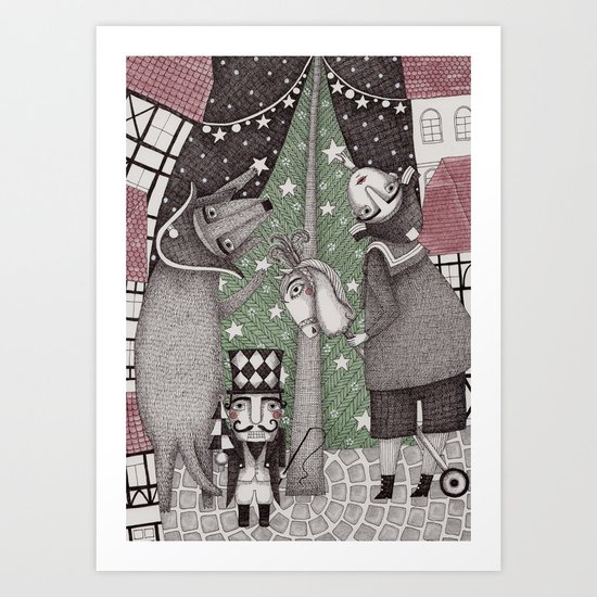 Of Snow and Stars and Christmas Wishes Art Print