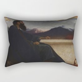 David: "Oh, that I had wings like a Dove! For then would I fly away, and be at rest." Psalm 55:6 by Frederic Leighton Rectangular Pillow