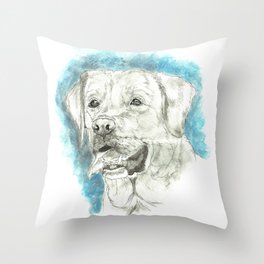 Labrador Retriever Watercolor Painting Throw Pillow