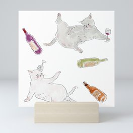 Tipsy CATS Mini Art Print