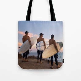 Three Surfers Tote Bag