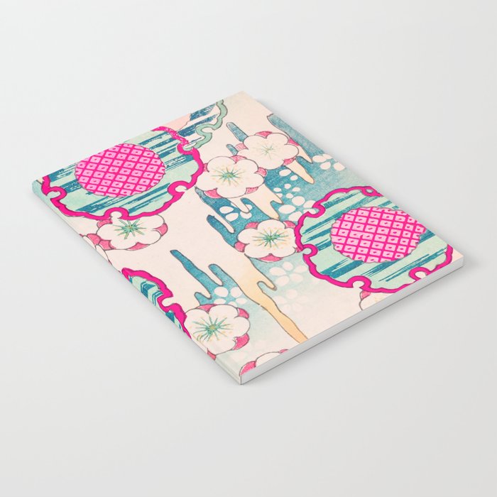 Abstract Floral Print Vintage Japanese Retro Pattern Notebook