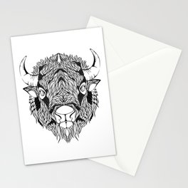 BISON head. psychedelic / zentangle style Stationery Cards