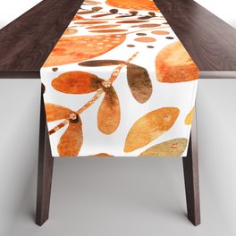 Autumn watercolor leaves Table Runner