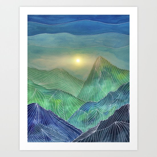 Lines in the mountains V Art Print