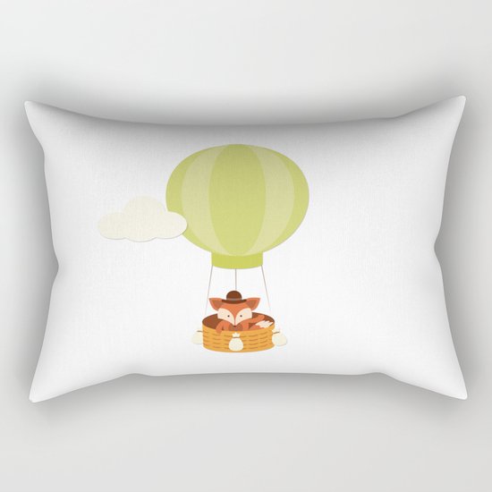 Flying fox 1 - Cute Animal illustration- #Fox on #Society6 Rectangular Pillow