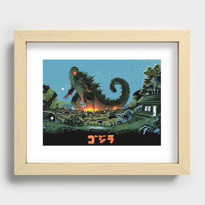 Godzilla - Blue Edition Recessed Framed Print