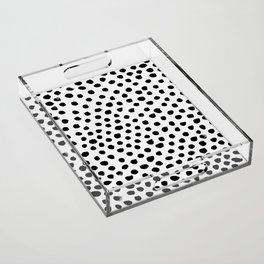 Painterly Black Dots Acrylic Tray