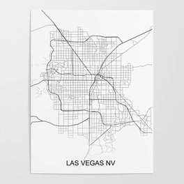 Las Vegas street map Poster