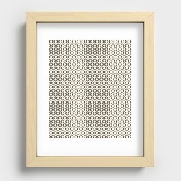 Inky Dots Minimalist Pattern in Black and Almond Cream Recessed Framed Print