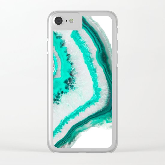 Mint Agate Clear iPhone Case