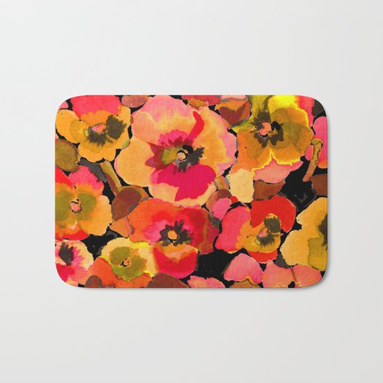 peach floral Bath Mat