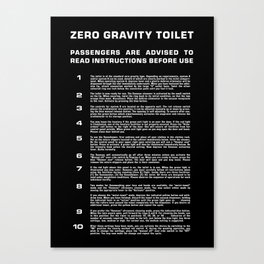 Zero Gravity Toilet Instructions from 2001: A Space Odyssey Canvas Print