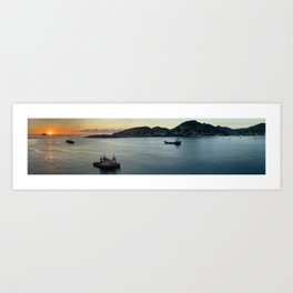 Sint Maarten Sunset Panorama Art Print