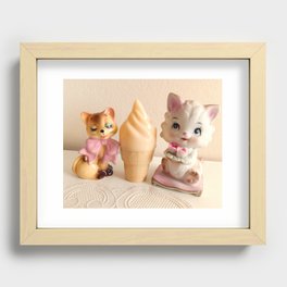 kitten's vanilla ice cream Recessed Framed Print