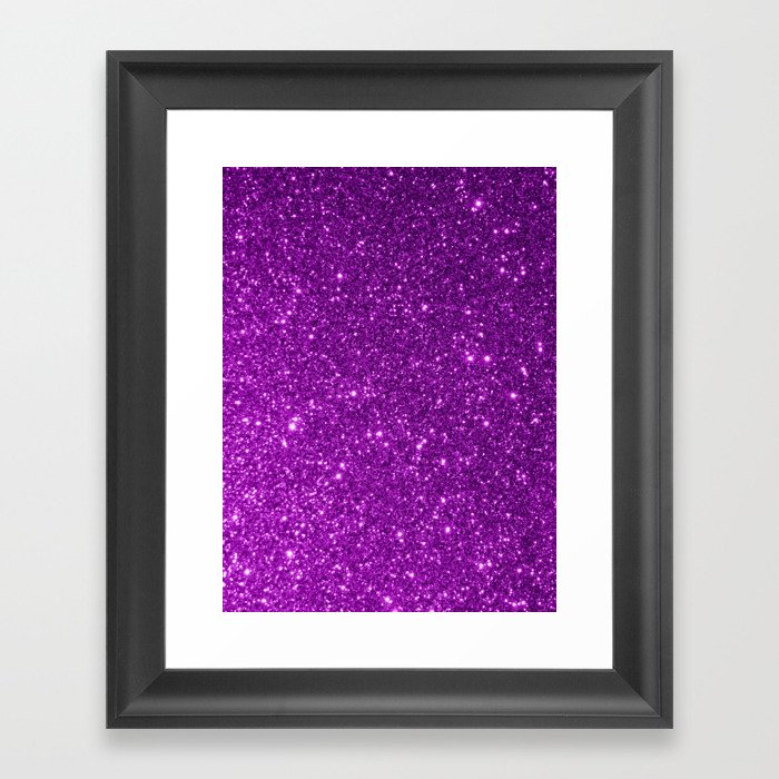 Purple Sparkly Glitter Framed Art Print