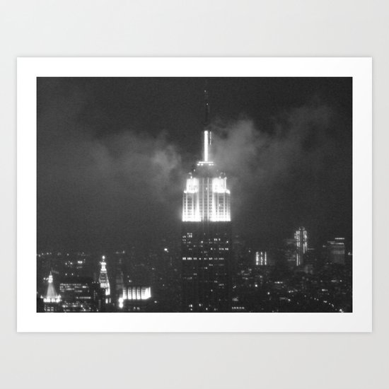 Gotham city in black and white Art Print