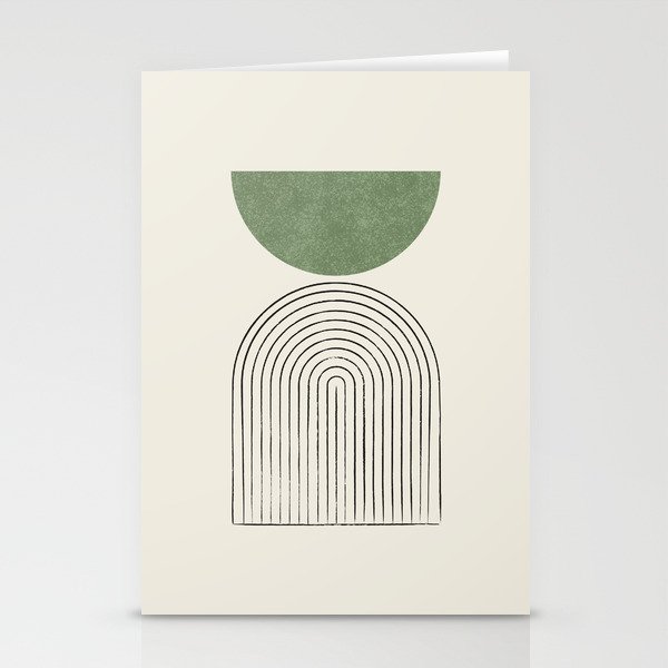 Arch balance green Stationery Cards