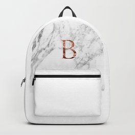 Monogram rose gold marble B Backpack
