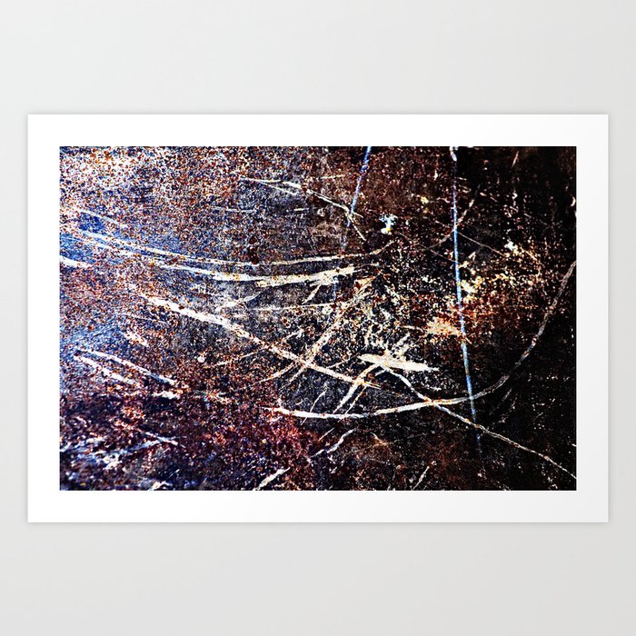 Scratched Rusty Metal Weathered Texture Abstract Art Print
