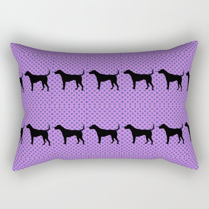 Black Lab in Purple Pattern Rectangular Pillow